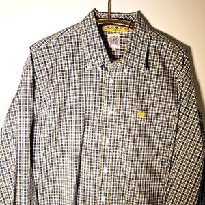 Cinch Long Sleeve XL‎ Men's Blue Green Yellow Plaid Shirt.